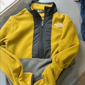 The North Face Kids' Yellow and Gray Fleece Pullover